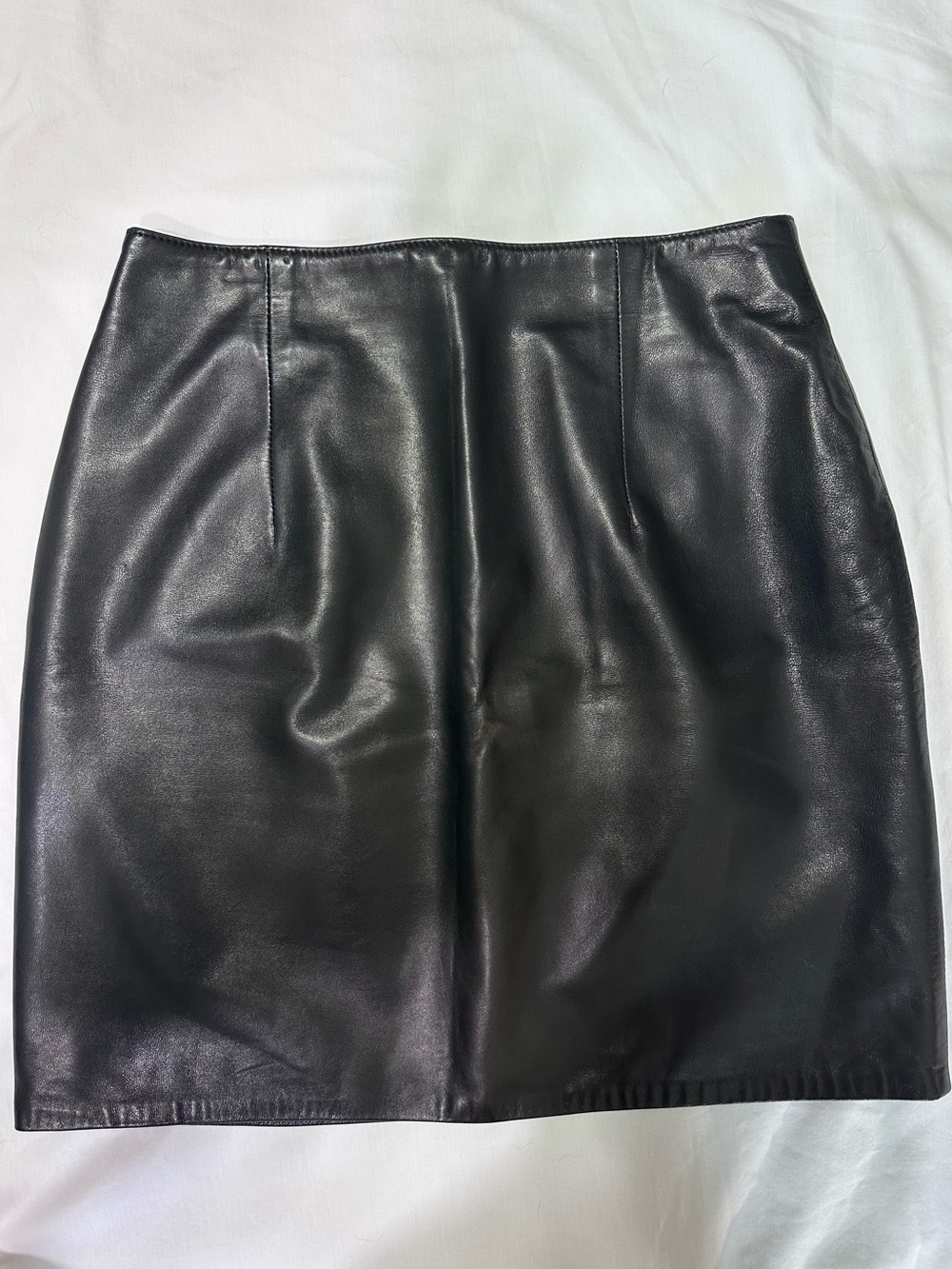 Ann Taylor Genuine Black Leather Skirt Size 8
